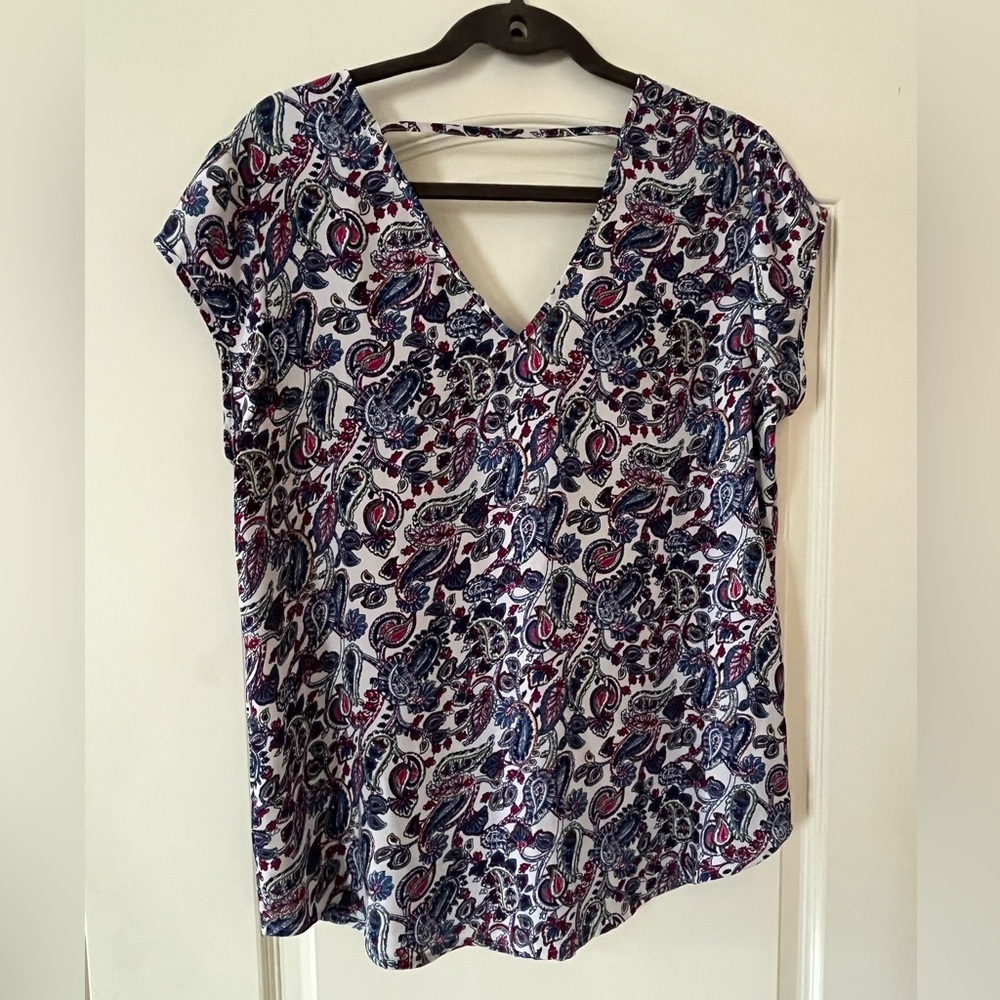 DR2 Designer Paisley Print Blouse Multicolor Women’s Size Medium - Picture 4 of 14